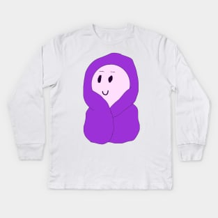 Guy in a Purple Blanket Kids Long Sleeve T-Shirt